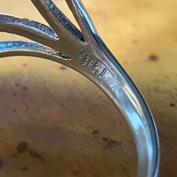 Natural Labradorite Sterling Silver Cocktail Ring Size 7 - Picture 7 of 10